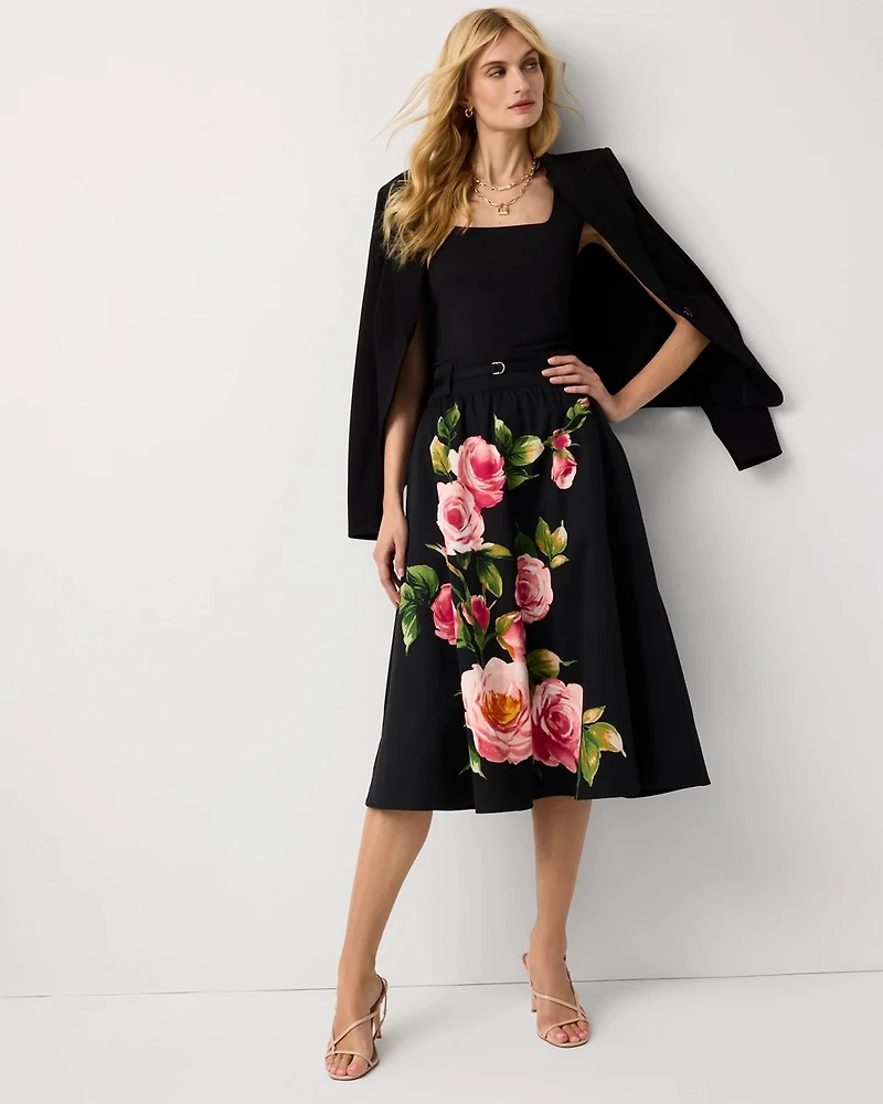 Petite A-line Midi Skirt