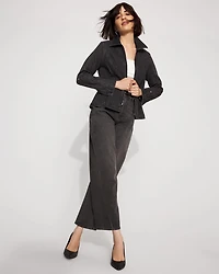 Rhinestone Peplum Denim Jacket