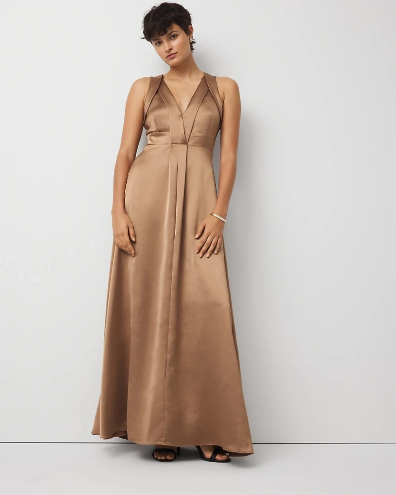 Sleeveless Satin Gown