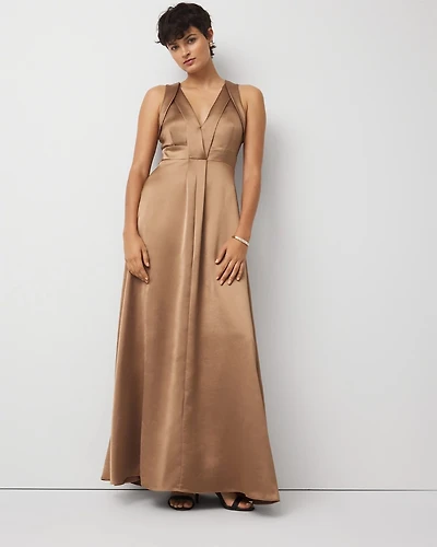 Sleeveless Satin Gown