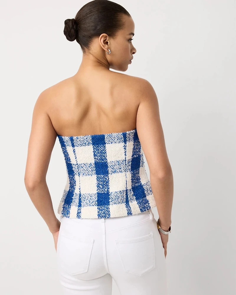 Petite Bouclé Plaid Bustier