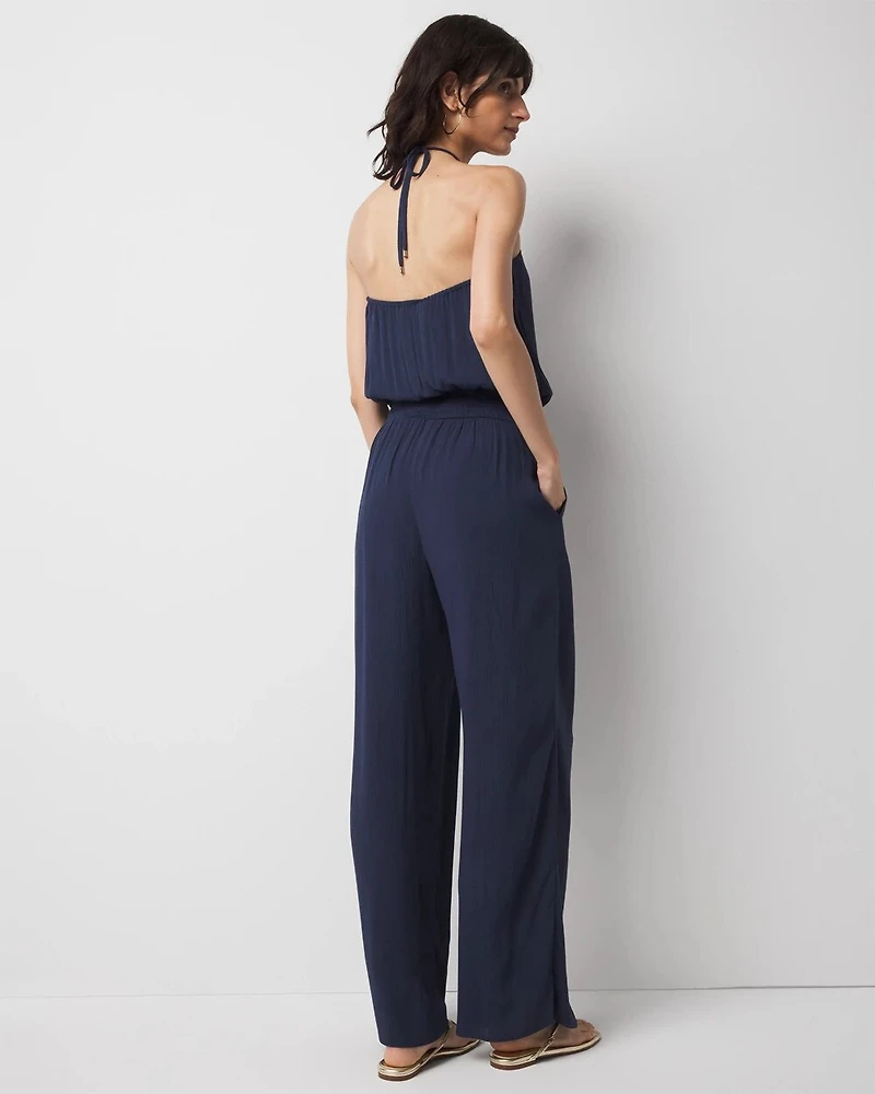 Halter O-Ring Jumpsuit Coverup