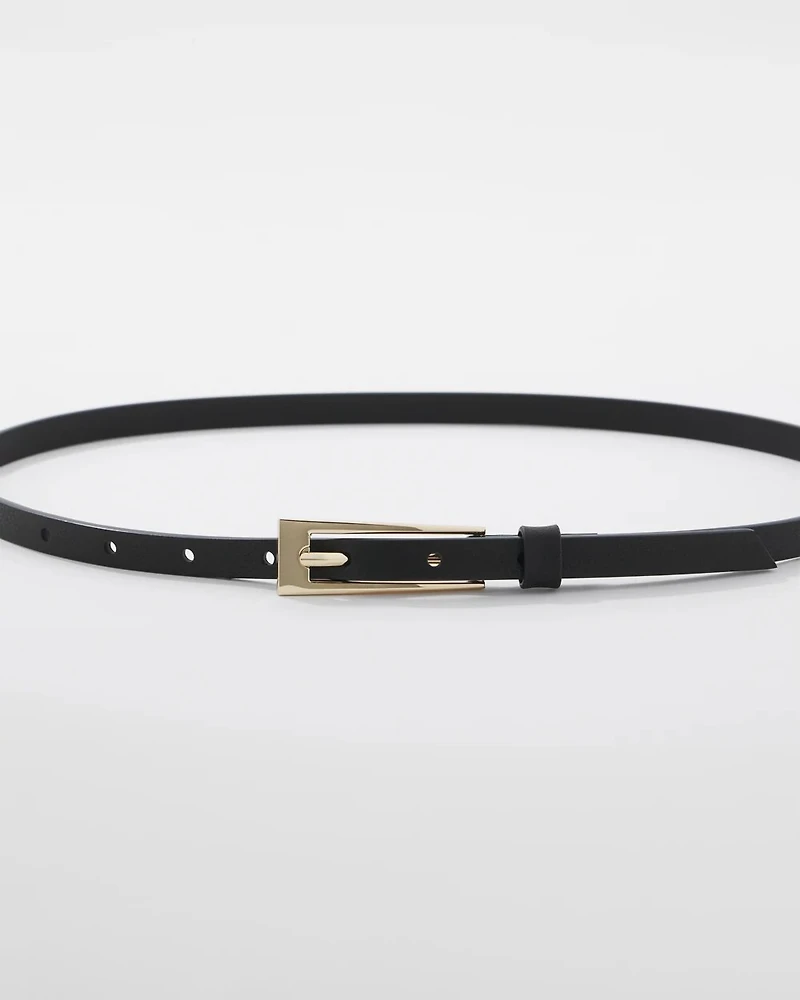 Faux Leather Rectangular Buckle Belt