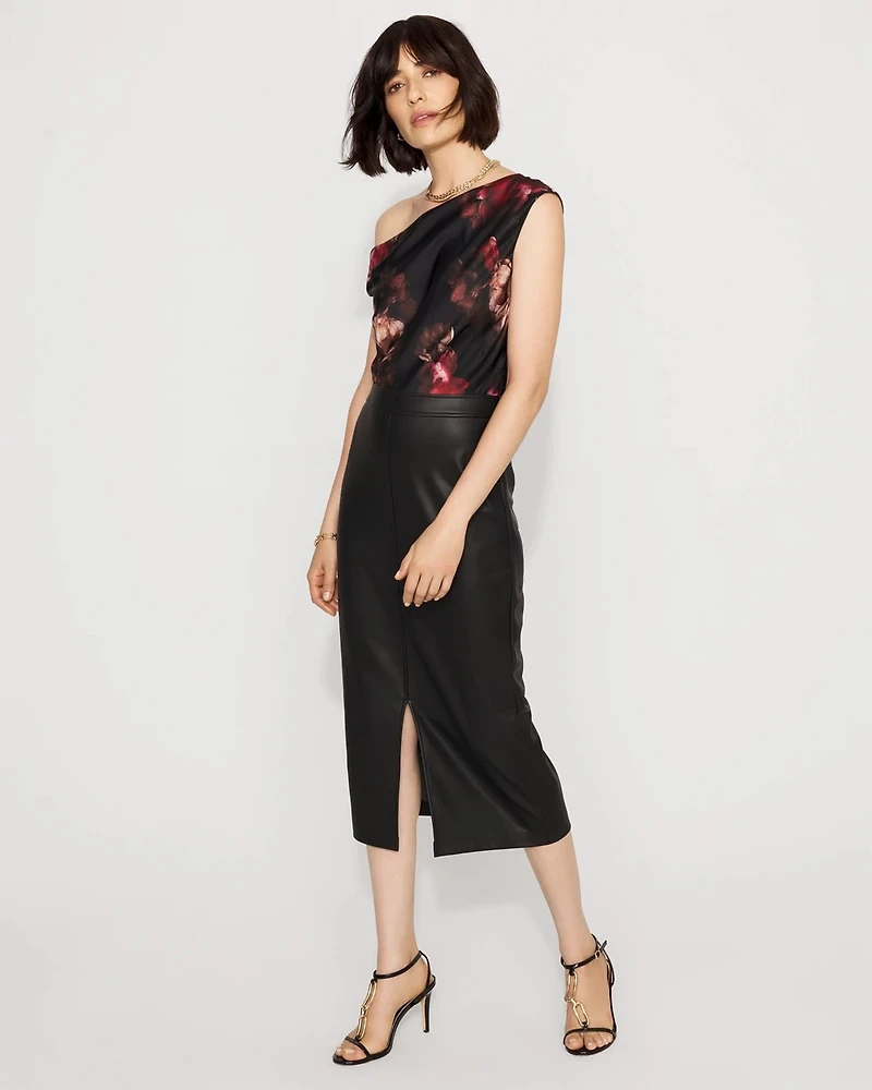 Satin Blouse Sheath Dress