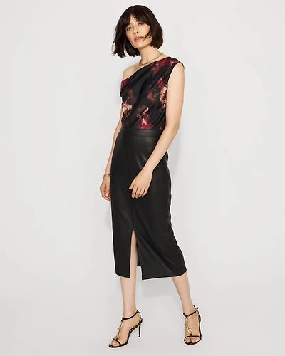 Satin Blouse Sheath Dress