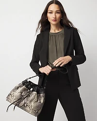 Python Drawstring Bucket Bag