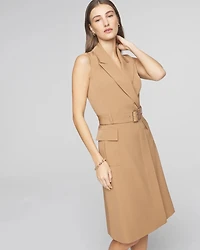 Sleeveless Belted Blazer Dress