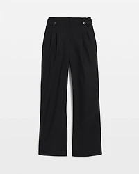 Tab-Waist Wide-Leg Pant