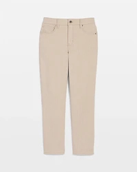 Petite High-Rise Striped Straight Jean