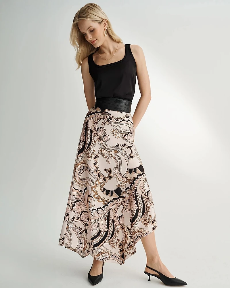 Petite Satin Slip Midi Skirt