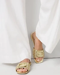 Gold Strappy Slide
