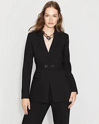 Belted One-Button Blazer