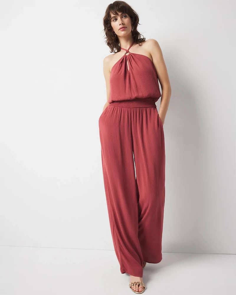 Halter O-Ring Jumpsuit Coverup