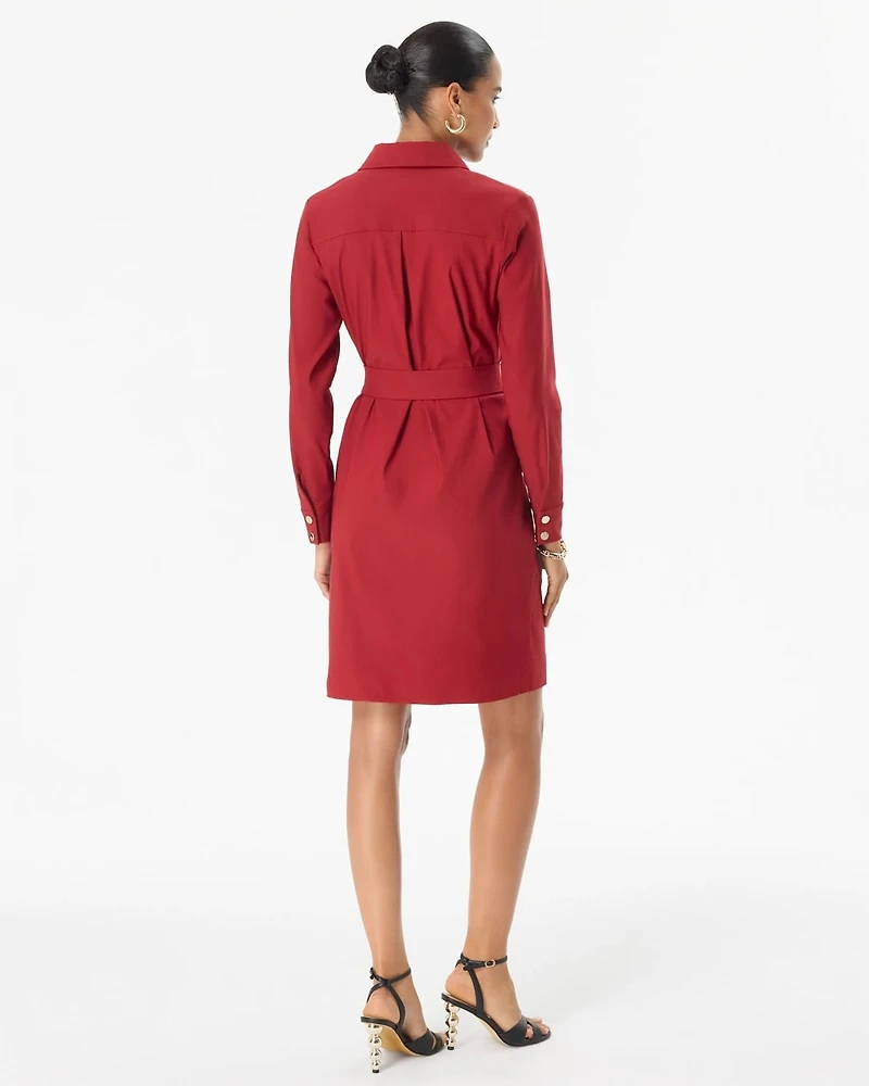 Petite Long Sleeve Shirt Dress