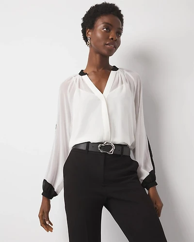 Chiffon Colorblock Blouse