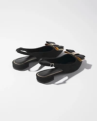 Slingback Flat with Black Bow