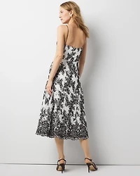 Contrast Lace Midi Dress
