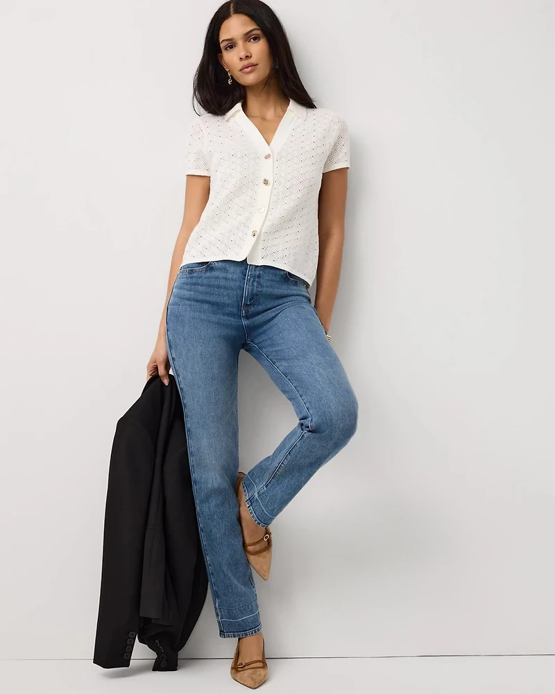 Textured Stitch Collared Cardigan
