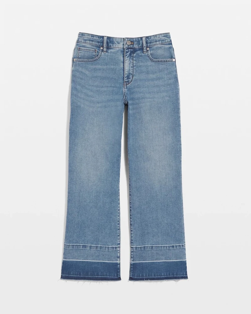 High-Rise Released Hem Wide Leg Cropped Jean