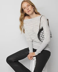 Novelty Stitch Asymmetrical Pullover Sweater