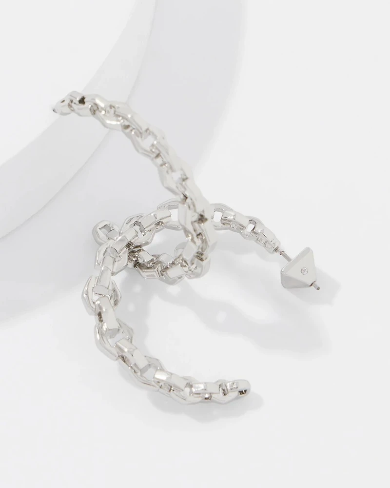 Geometric Links Hoop Earrings