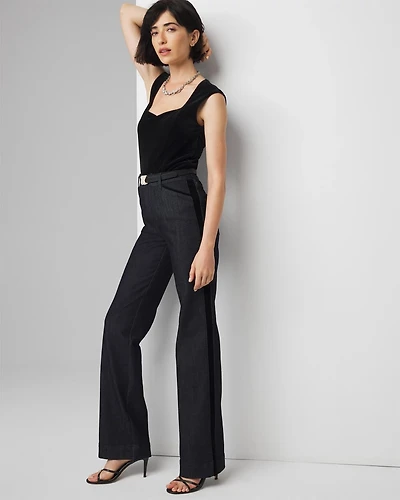 Extra High-Rise Sculpt Velvet Trim Trouser Jean