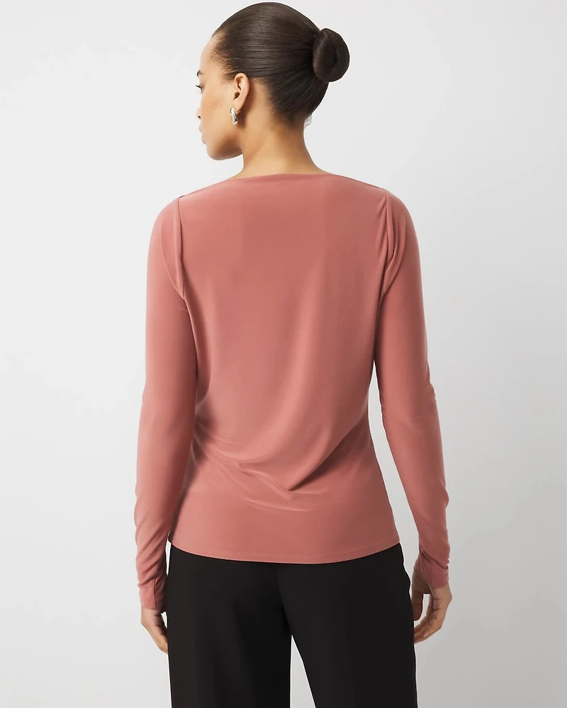 Cowl Neck Long Sleeve Top