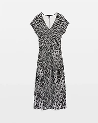 Gathered Waist Short Sleeve Midi Dress