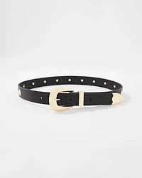 Gold Studded Denim Belt