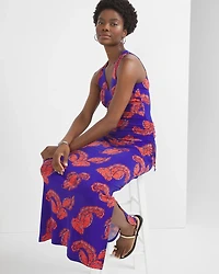 Printed Cutout Halter Top