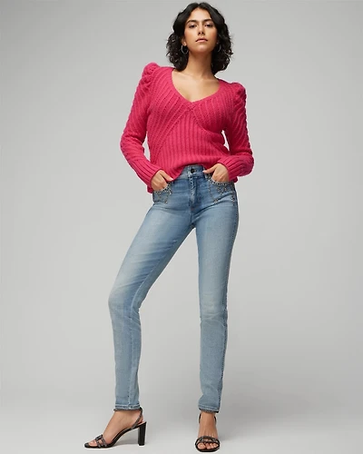 High-Rise Everyday Stretch Embellished Skinny Jeans