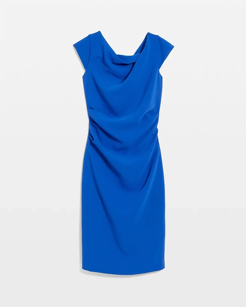 Cap Sleeve Draped Sheath Dress