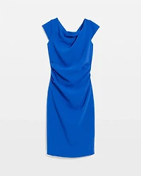 Cap Sleeve Draped Sheath Dress