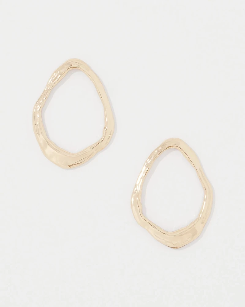 Gold Sculptural Hoop Earrings