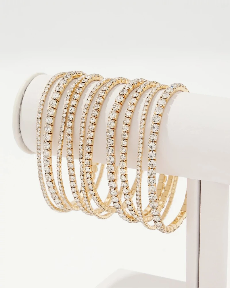 Rhinestone 10-Pack Stretch Bracelets
