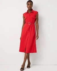 Belted Midi Shirt Dress