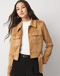Faux Suede Moto Jacket