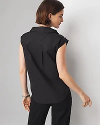 Embellished Poplin Surplice Shirt
