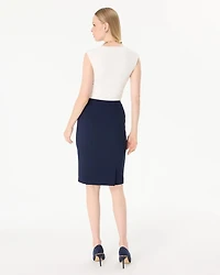 Luxe Stretch Extended Tab Pencil Skirt