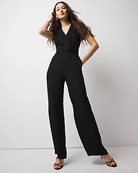 Petite Crossover-Front Jumpsuit