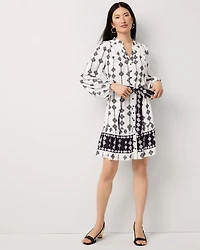 Tie-Waist A-line Shirt Dress