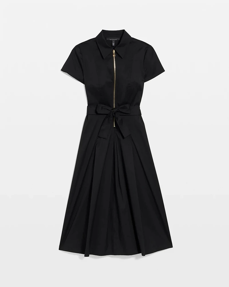 Half-Zip Poplin Shirt Dress
