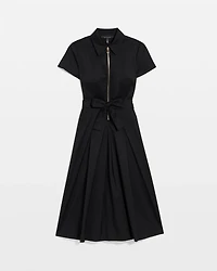 Half-Zip Poplin Shirt Dress