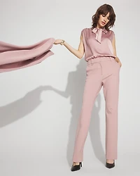 Bubble Hem Tie-Neck Shell