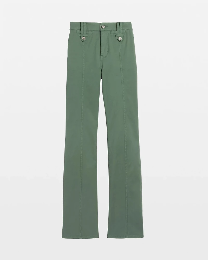 High-Rise Pret Front Seamed Bootcut Pants