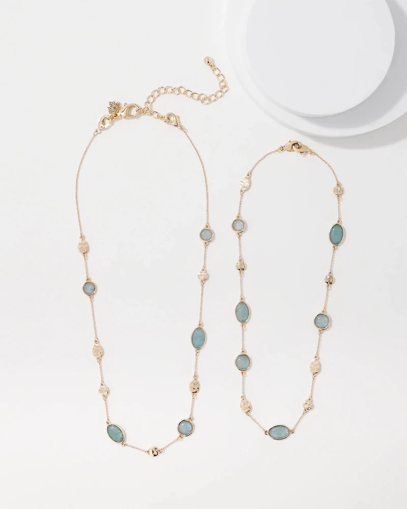 Blue Stone Convertible Necklace