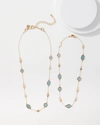Blue Stone Convertible Necklace