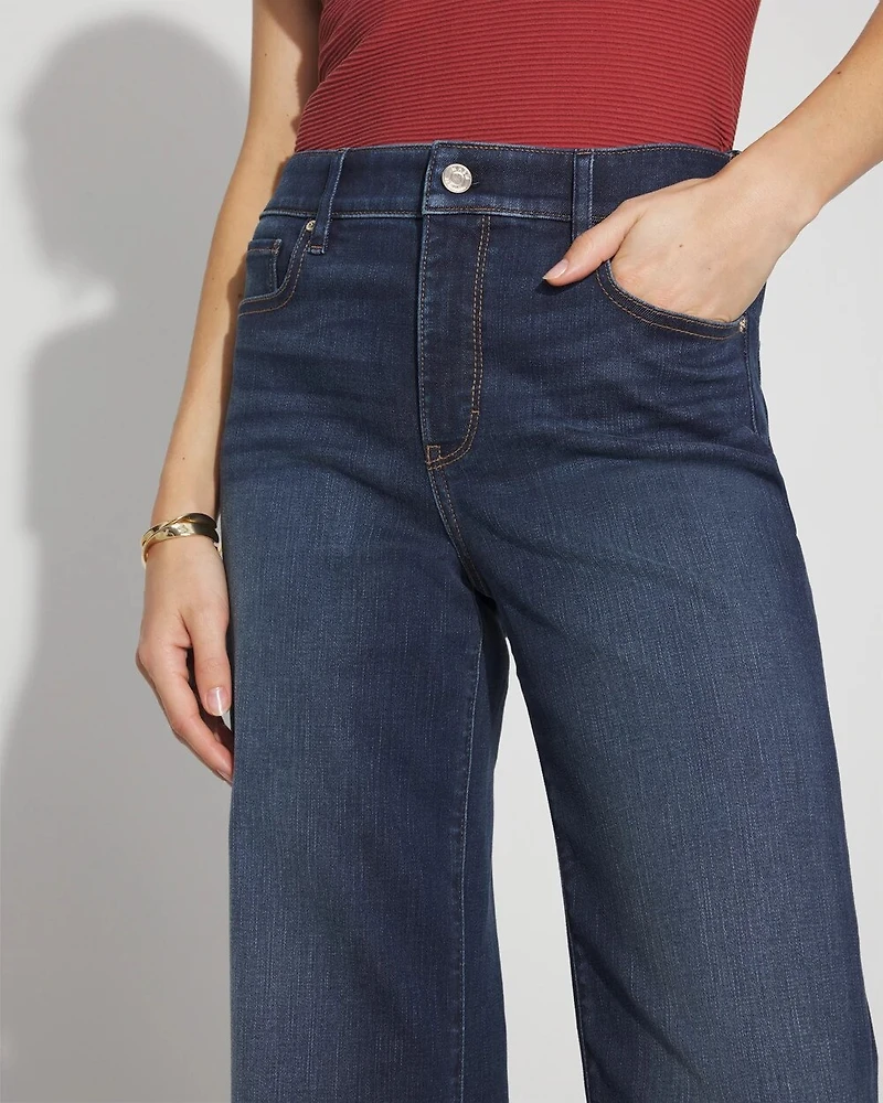 High-Rise Cuffed Wide-Leg Cropped Jean