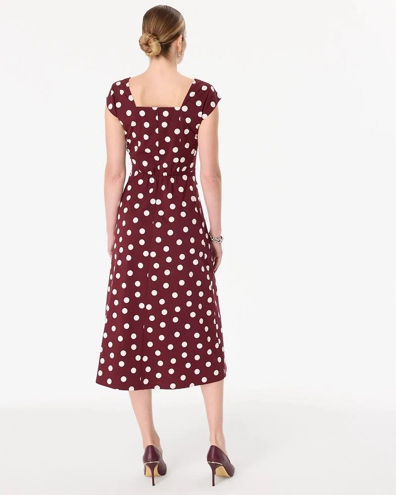 Petite Fit + Flare Poplin Midi Dress