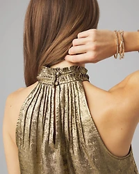 Halter Pleated Shell Top